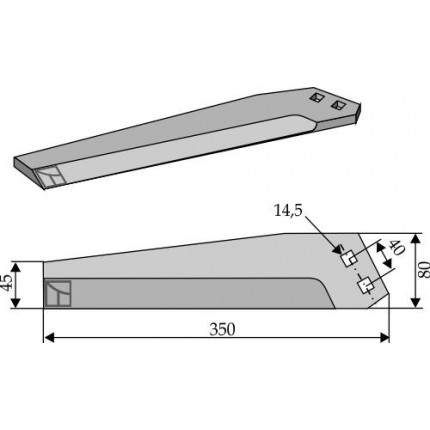 Нож-ботвообрезчик, левый