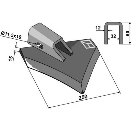 Лопатовидный нож - левый