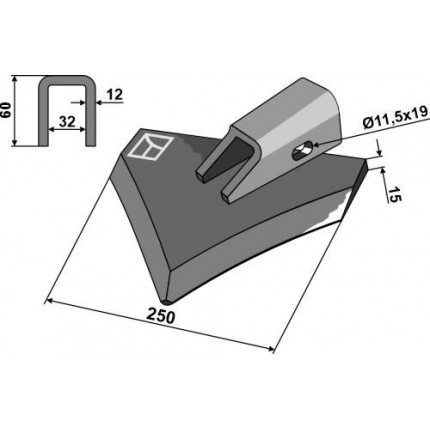Лопатовидный нож - правый