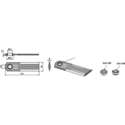 Нож соломоизмельчителя