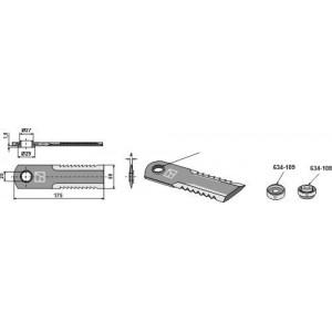 Нож соломоизмельчителя
