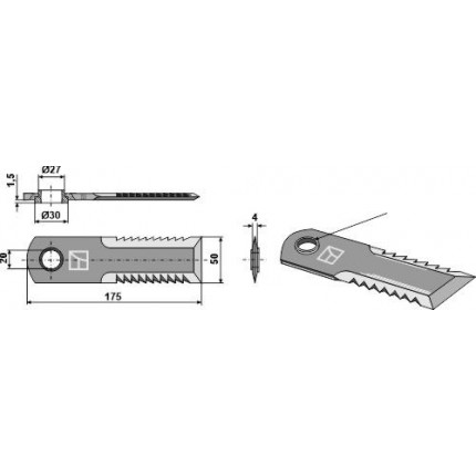 Нож соломоизмельчителя