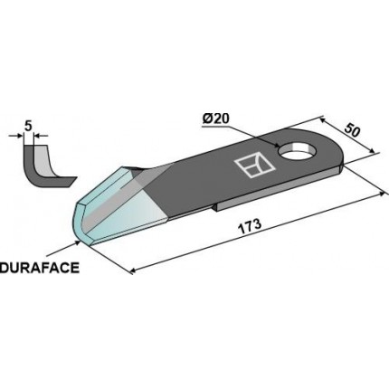 Нож соломоизмельчителя Duraface левый