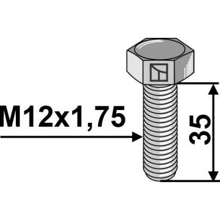 Шестигранный болт M12 без гайки