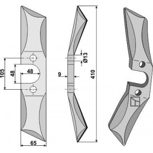 Нож лопатковидный правый
