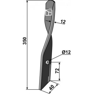 Лопатковидный нож для Dyna-Drive, правый