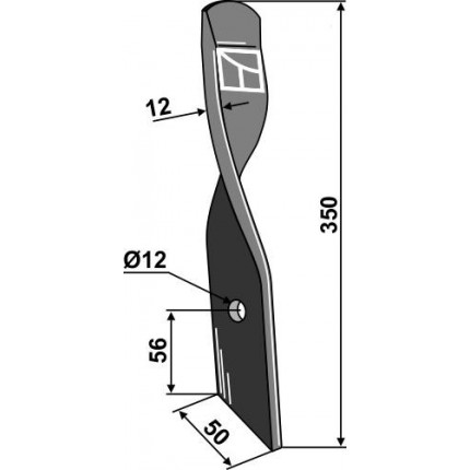 Лопатковидный нож для Dyna-Drive Jumbo, левый