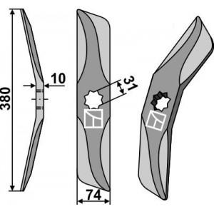 Лопатковидный нож из борной стали, правый