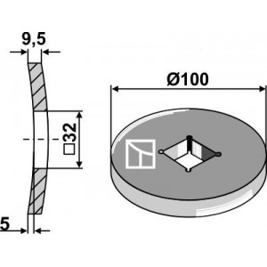 Кольцо для приваривания четырехгранных валов 28х28 и 30х30