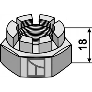 Корончатая гайка М 30х3,5 для четырехгранных валов 30х30