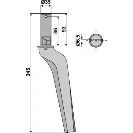 Зуб ротационной бороны