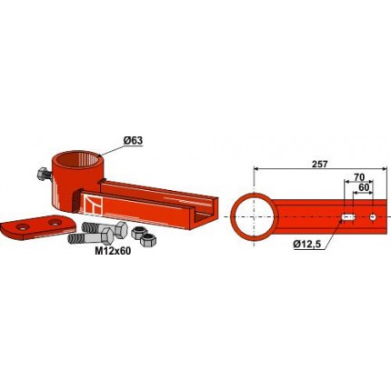 Крепление в сборе для направляющих чистика