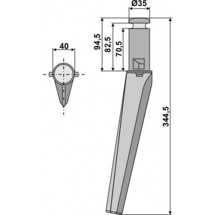 Зуб ротационной бороны