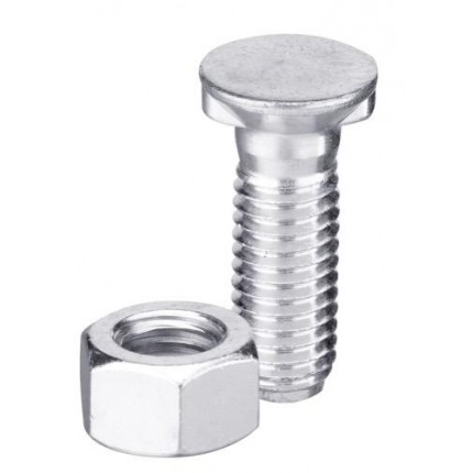 Болт для плуга DIN 11014 M16 x 2 x 40 с шестигранной гайкой