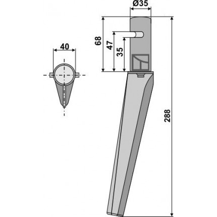 Зуб ротационной бороны