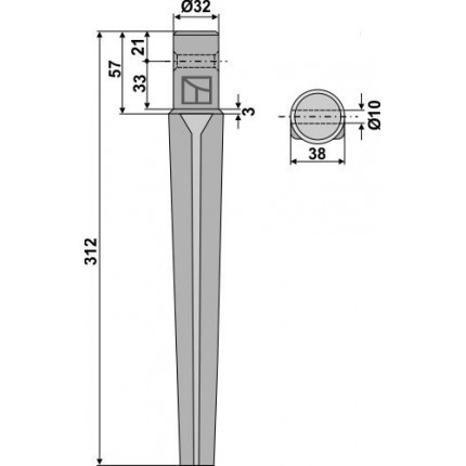 Зуб ротационной бороны