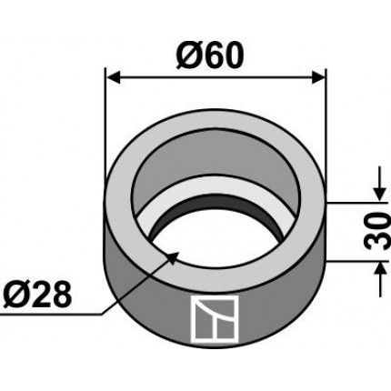 Внутренний фланец для четырехгранных валов 26х26