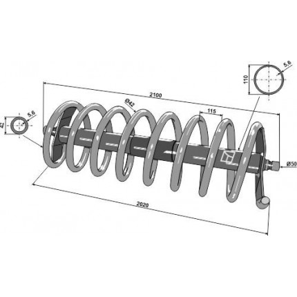 Спиралевидный валец 2100 - левый