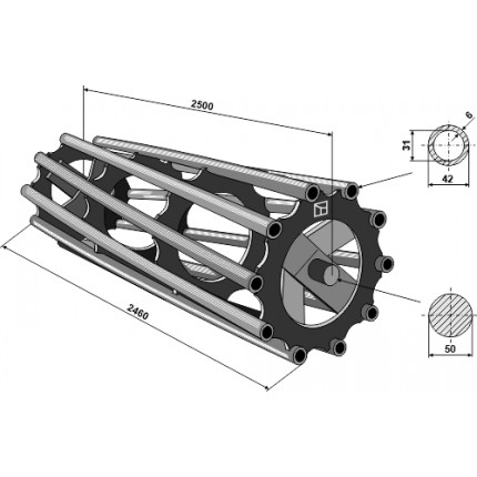 Трубчатый прикатывающий валец 2500