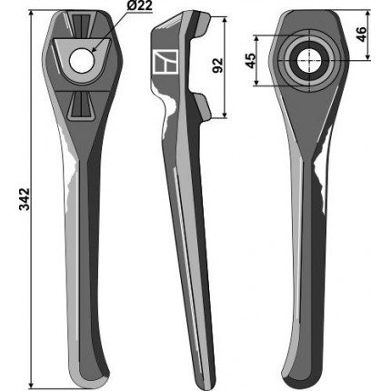 Зуб ротационной бороны, левый