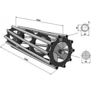 Трубчатый прикатывающий валец 3000