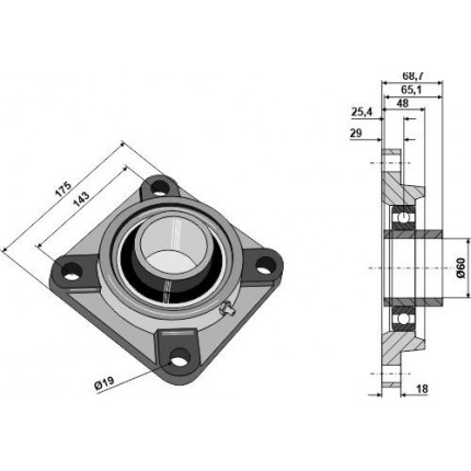 Подшипник на лапках UCF-60