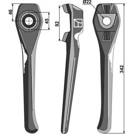 Зуб ротационной бороны, правый