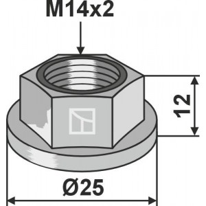 Гайка с буртиком - M14x2