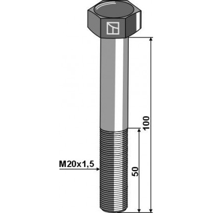 Шестигранный болт M20 без гайки