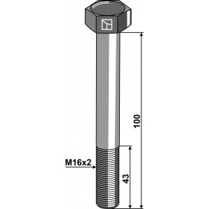 Болт шестигранный М16 х 100