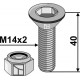 Болт с внутренним шестигранником М14х2х40 10.9 и стопорной гайкой