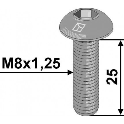 Болт с внутр. шестигранником - M8x1,25 - 8.8