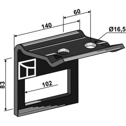 Крепление для стоек 100x16