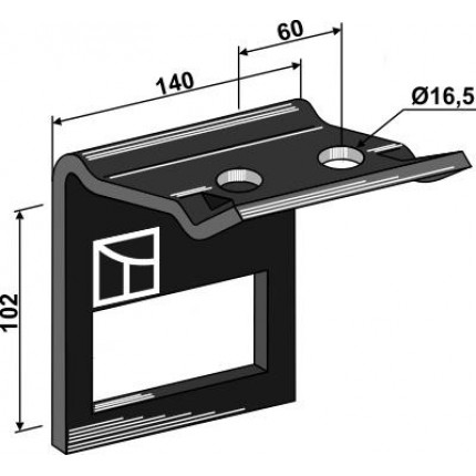 Крепление для стоек 100x16