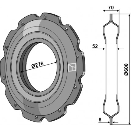 Зубчатое дробильное кольцо