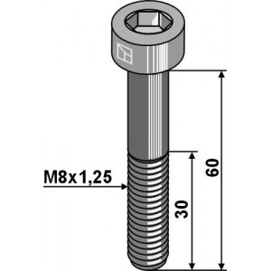 Болт с внутр. шестигранником M8x1,25 - Оцинкованный