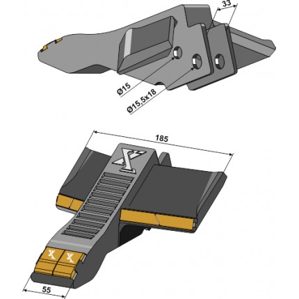 Долото глубокорыхлителя-Карбид