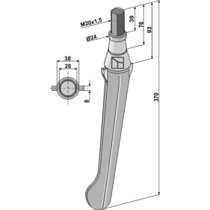 Зуб ротационной бороны