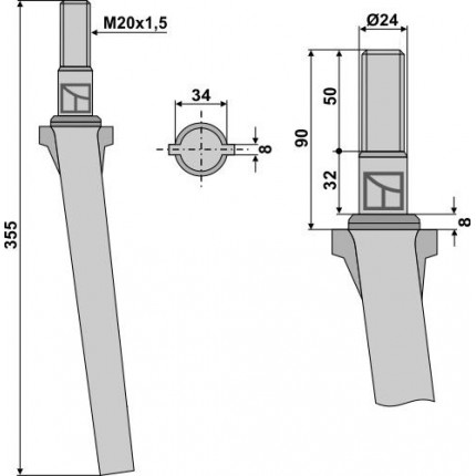 Зуб ротационной бороны
