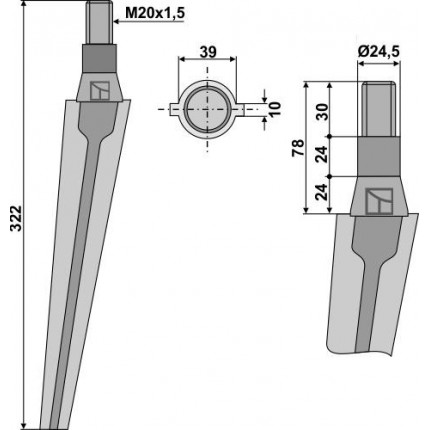 Зуб ротационной бороны