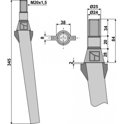 Зуб ротационной бороны