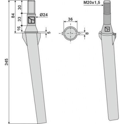 Зуб ротационной бороны