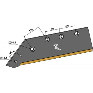 Лемех со сменным наконечником - 14“ - левый
