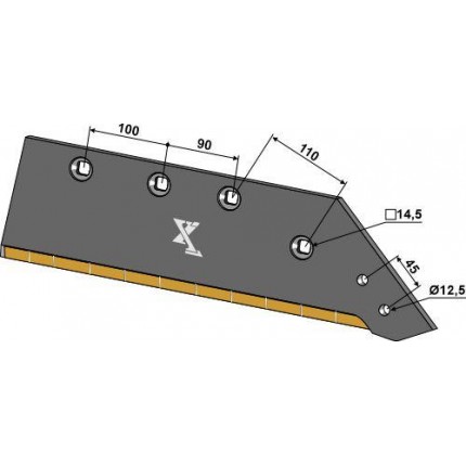 Лемех со сменным наконечником - 14“ - правый