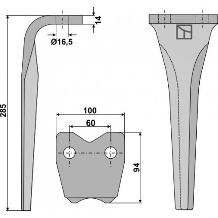 Зуб ротационной бороны