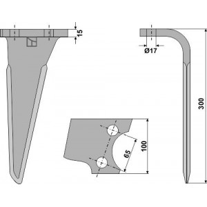 Зуб ротационной бороны, правый