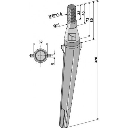 Зуб ротационной бороны
