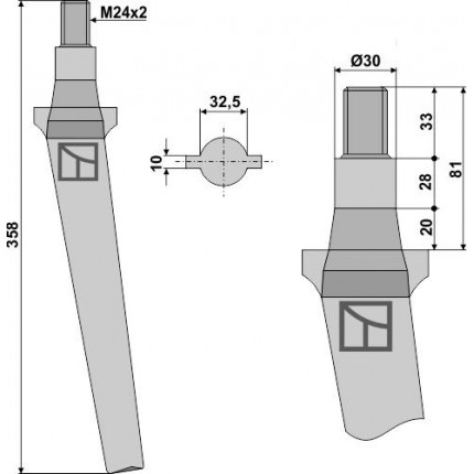 Зуб ротационной бороны