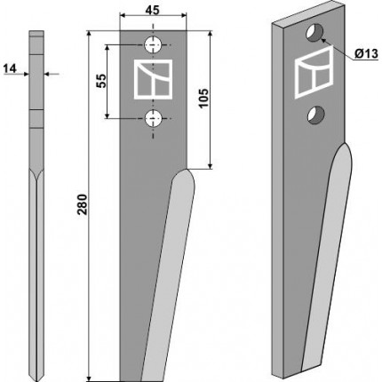 Зуб ротационной бороны