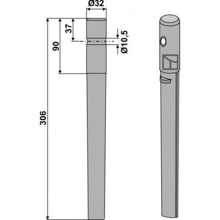 Зуб ротационной бороны